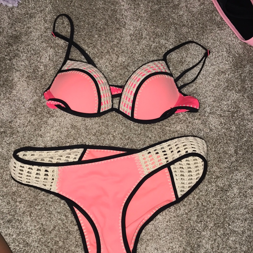 VS SECRET CROTCHET SWIM TOP AND BOTTOMS